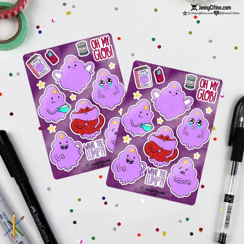 MINI SET Lumpy Space Princess Inspired Sticker Sheet. Illustration ...