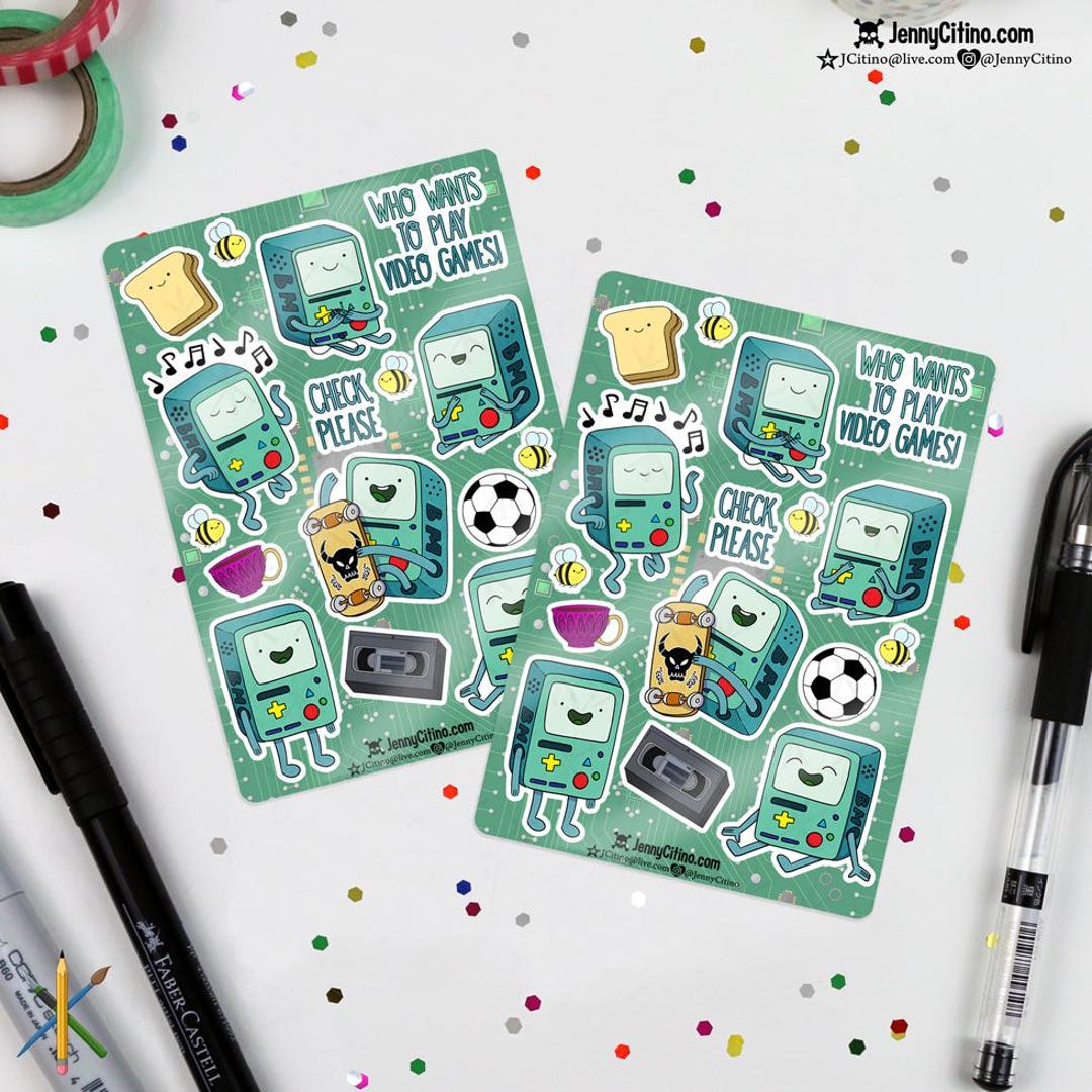 MINI SET BMO Inspired Sticker Sheet. Illustration, Planner, Journal ...