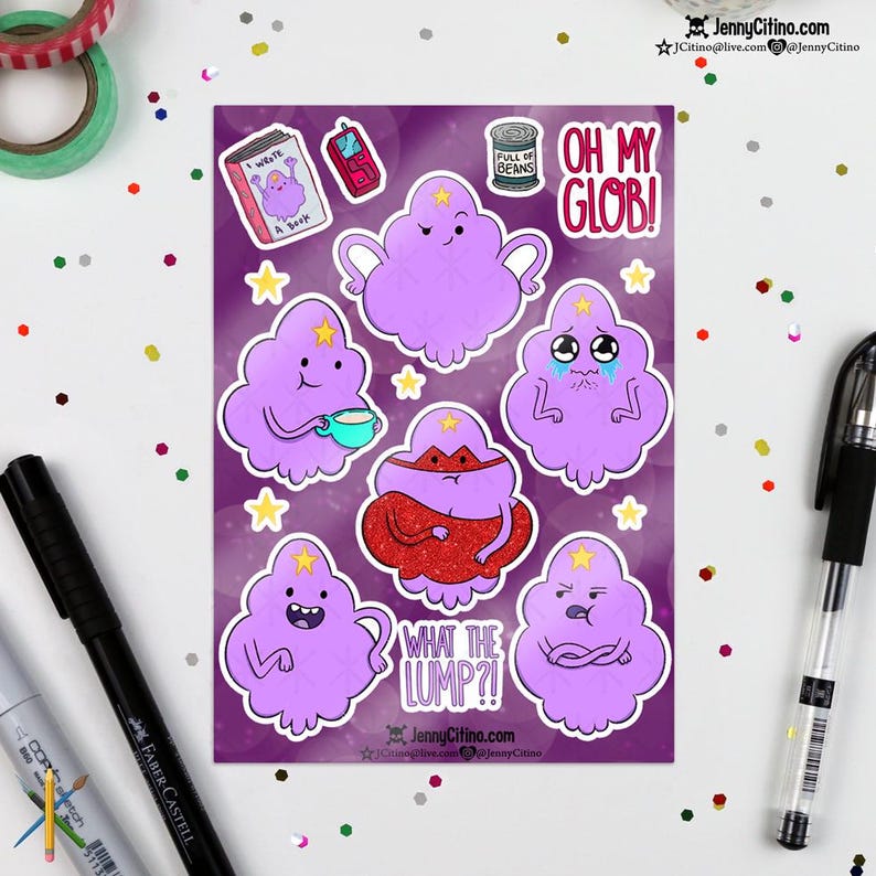 Lumpy Space Princess Inspired Sticker Sheet. Illustration, Planner ...