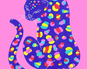 Rainbow Leopard A4 Print