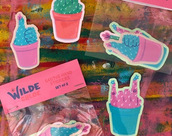 Cactus Hand Sticker Pack