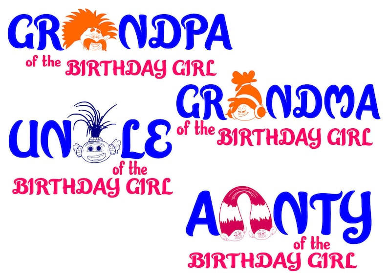 Download Trolls Birthday party SVG Trolls 2 svg Trolls Party cut | Etsy