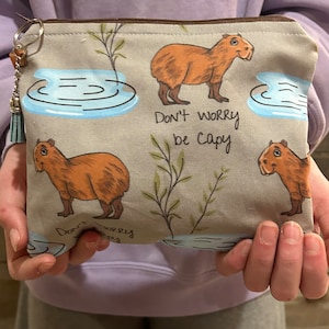 Capybara, capybaras, Capybara zipper case, pencil case