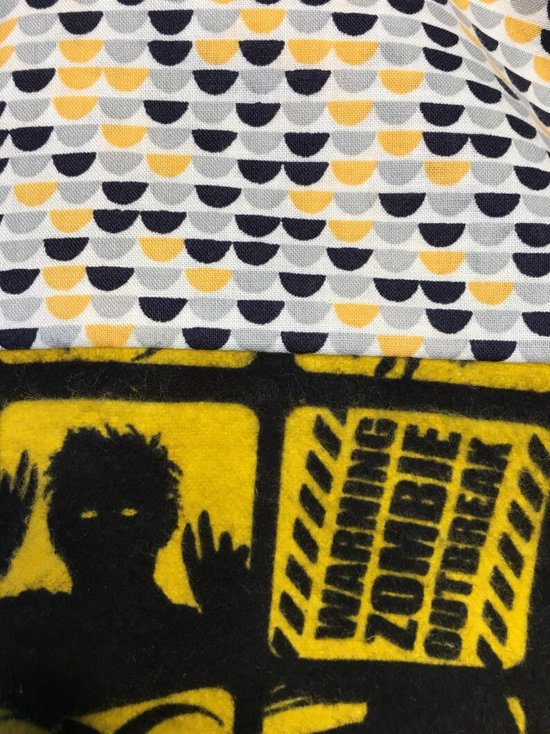 zombies bedding pillow Zombie Outbreak themed pillowcase yellow /& black