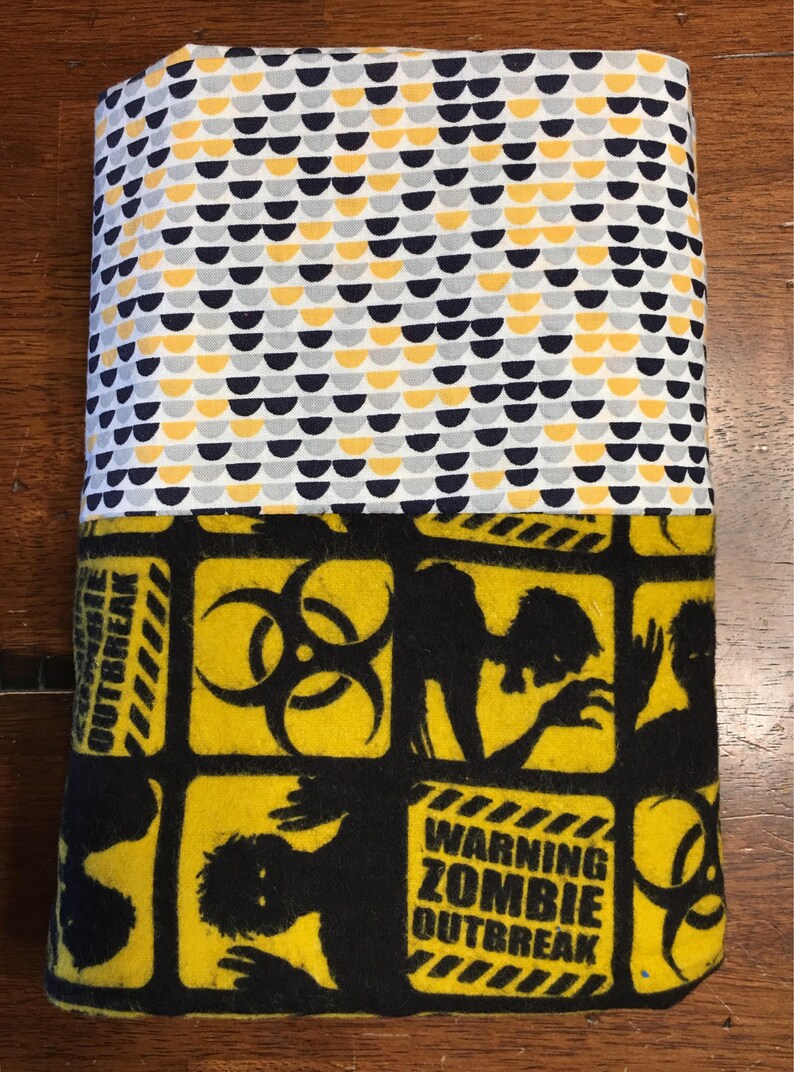 zombies bedding pillow Zombie Outbreak themed pillowcase yellow /& black