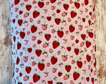Strawberry flannel pillowcase