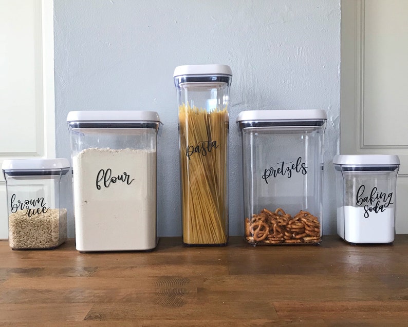 Custom Food Label Decals Kitchen Pantry Labels Kitchen Etsy