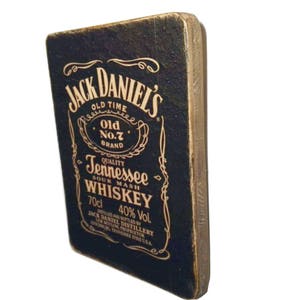 Jack Daniels print - gift - vintage - print art - Artisanal Woodprint