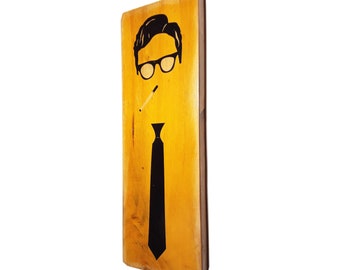 William Burroughs Wood Print – Upcycled Wall Art, Barcelona