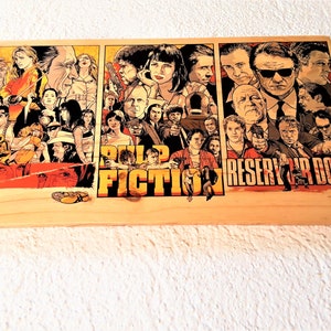 Pulp Fiction-print - Kill Bill-print - Reservoirhonden print - Uma Thurman - muurkunst - hout - películakartel - Tarantino
