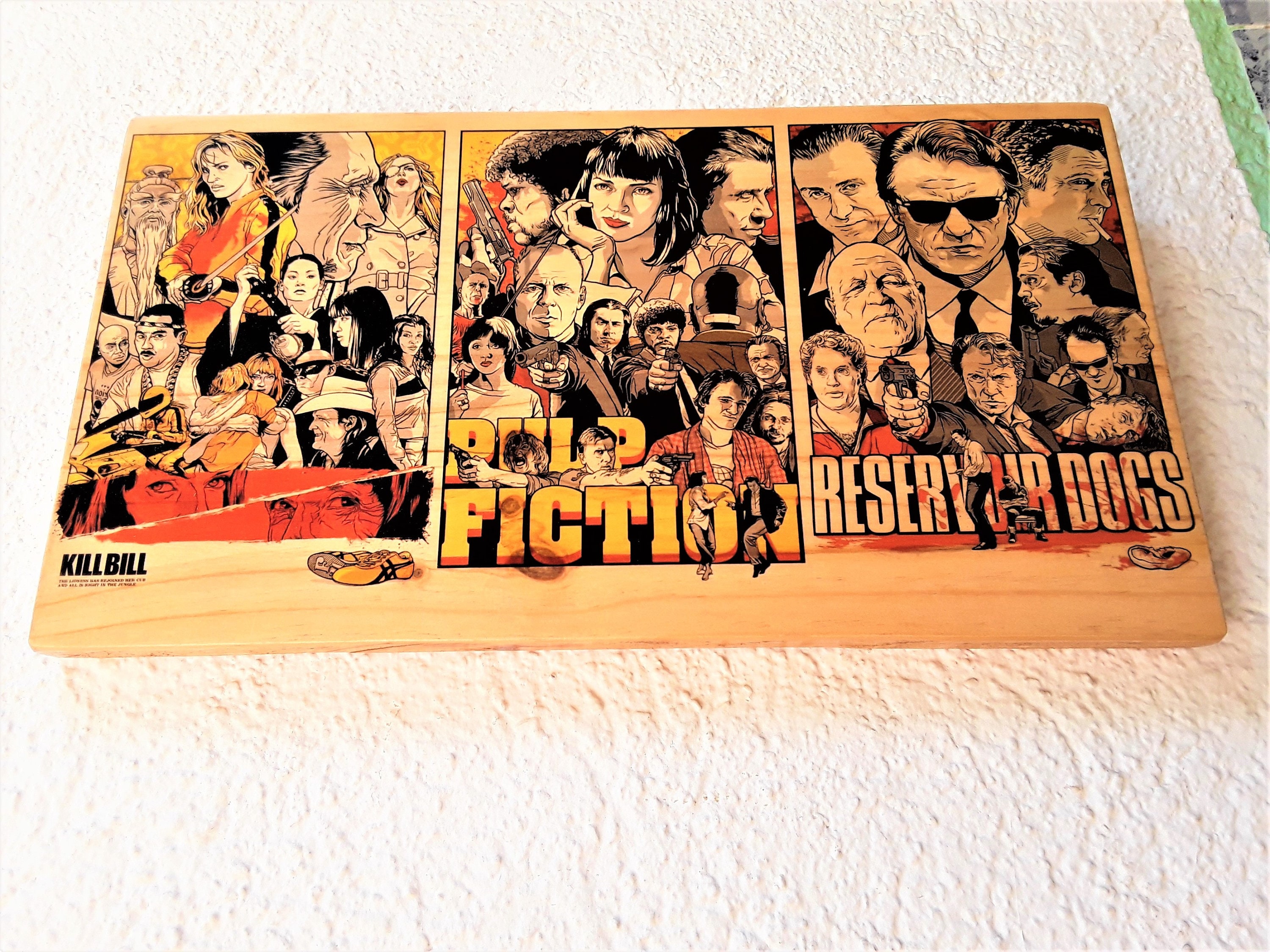 Pulp Fiction print - Kill Bill print - Reservoir dogs print - Uma Thurman - wall art - wood  cartel de la película - Tarantino  it will kill