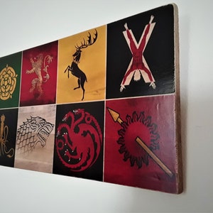 Impresión de juego de tronos -sellos de la casa - cartel - regalo - - Holzdruck - Woodart -