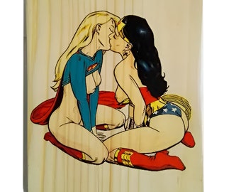 Superhéroes gay - impresión - beso gay - cómic -impresión - cartel - amor - besos - LGBT - regalo para gay - lesbiana