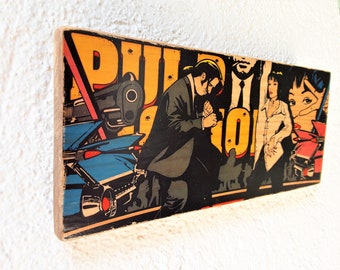 Pulp Fiction poster - Pulp Fiction print - Kill Bill - print - Uma Thurman - wall art - wood - film poster - Tarantino