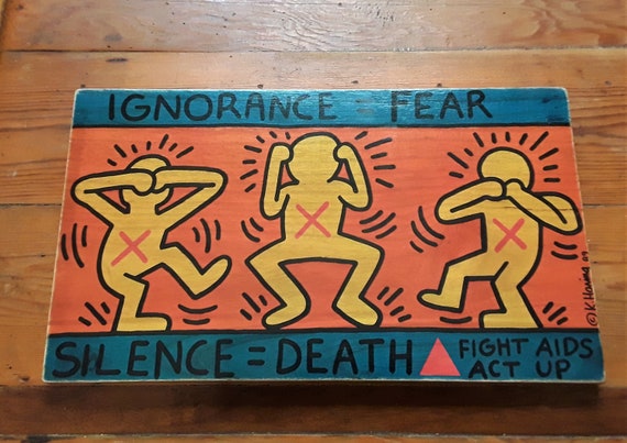 Keith Haring Art Print - Graffiti Pop Art on Reclaimed Wood - Etsy
