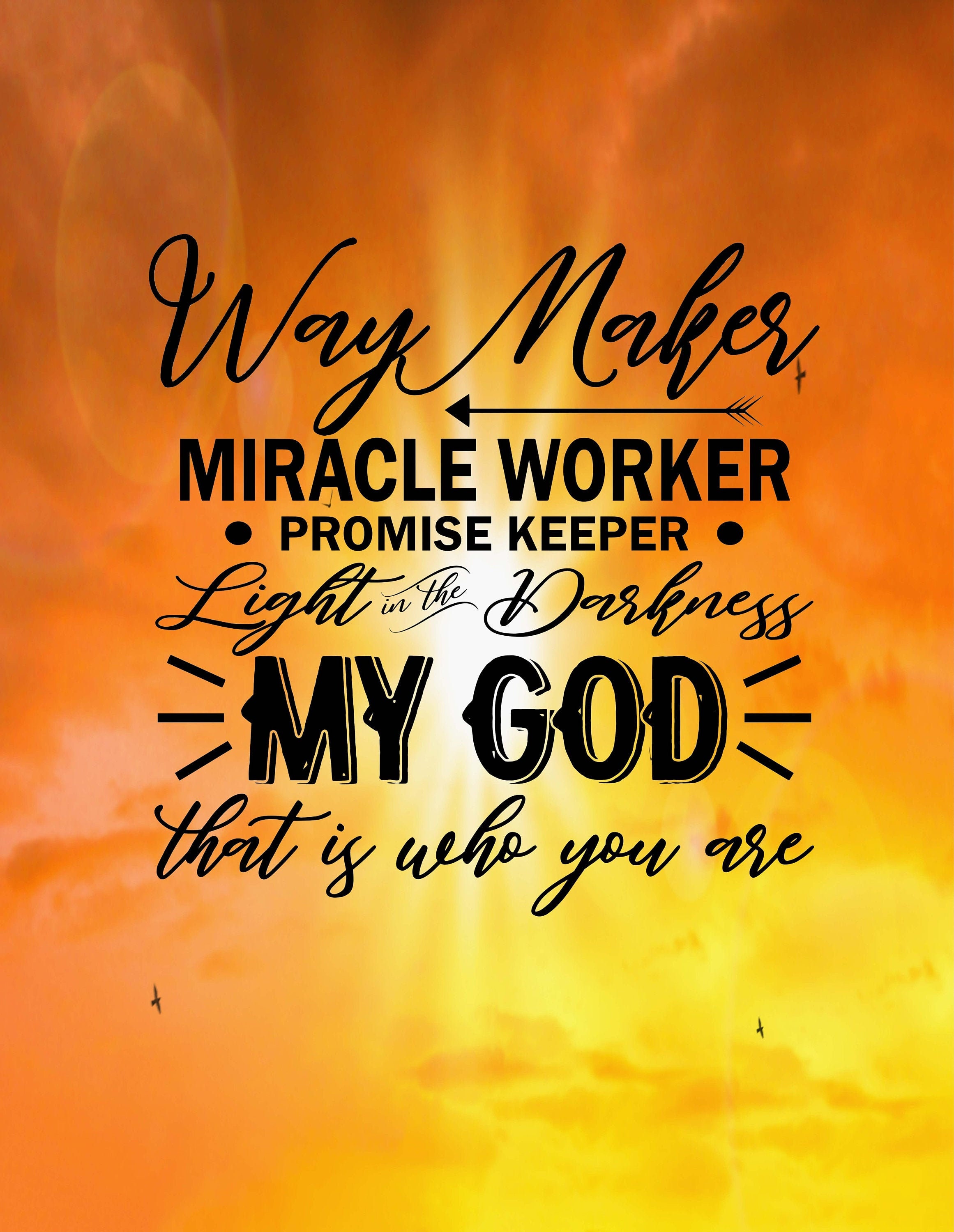 Bible Verse Art Download and Printable Way Maker Miracle Etsy