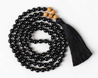 Rose Quartz /& Sandalwood Mala Necklace Vegan Eco-Friendly Mala Necklace 108 Meditation Mala