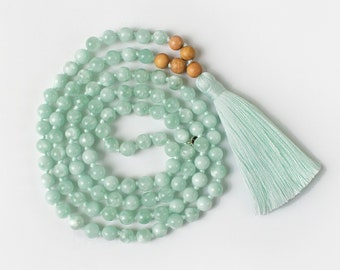 Rose Quartz /& Sandalwood Mala Necklace Vegan Eco-Friendly Mala Necklace 108 Meditation Mala
