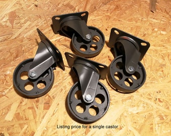 Industrial furniture swivel metal castors casters caster wheels coffee table wheels circle graphite 7,6 cm