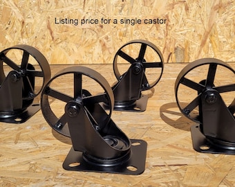 Industrial furniture swivel metal castors casters iron caster wheel coffee table wheels vintage 8,9 cm black star