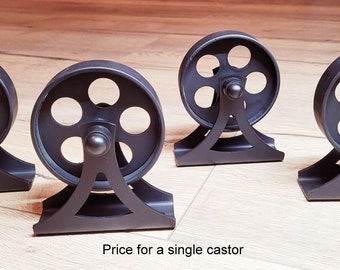 Industrial furniture metal castors casters caster wheel coffee table wheels vintage 8,9 cm black circle T3