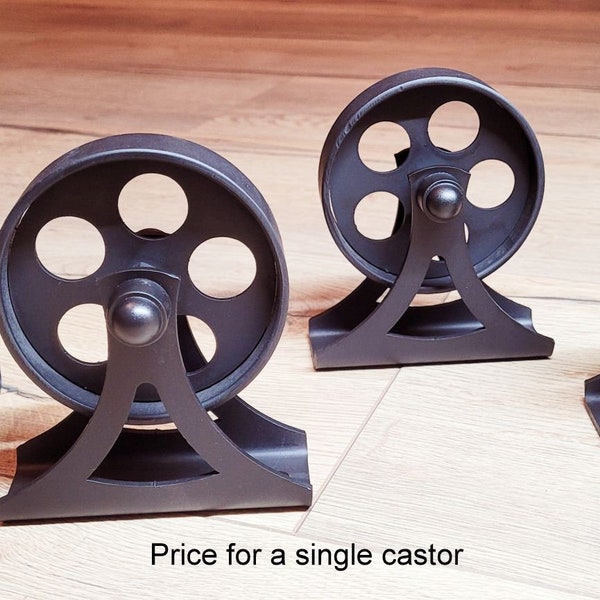 Industrial furniture metal castors casters caster wheel coffee table wheels vintage 8,9 cm black circle T3