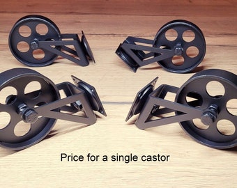 Industrial furniture swivel metal castors casters caster wheels coffee table circle 8,9 cm