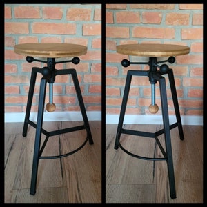 Industrial furniture bar stool barstool adjustable hocker