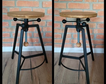 Industrial furniture bar stool barstool adjustable hocker