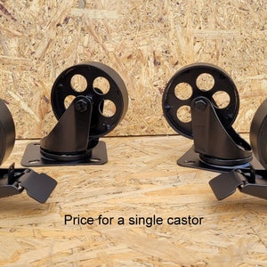 Industrial furniture swivel metal castors casters caster wheel coffee table wheels circle black brake 9 cm