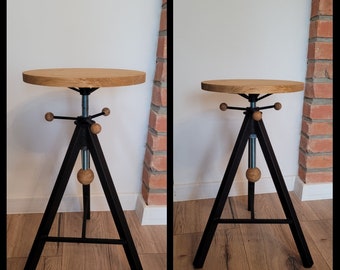 Industrial furniture bar stool barstool adjustable hocker tripod