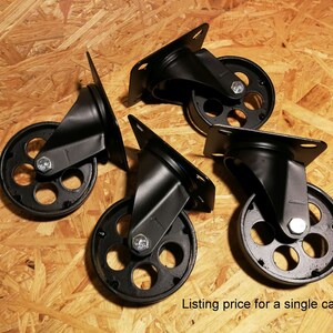 Mobilier industriel roulettes métalliques pivotantes à roulettes table basse circle noir 7,6 cm