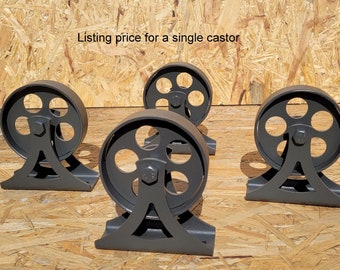 Industrial furniture metal castors casters caster wheel coffee table wheels vintage 8,9 cm graphite star T2