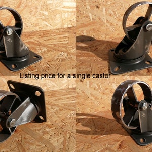 Industrial furniture swivel metal castors casters caster wheel coffee table wheels vintage old style 8,9 cm