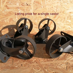 Industrial furniture swivel metal castors casters caster wheel coffee table wheels vintage 8,9 cm graphite image 1