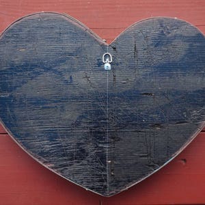 Recycled Wine Barrel Metal Hoop Blue Heart Wall Art image 5