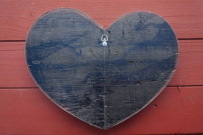 Recycled Wine Barrel Metal Hoop Blue Heart Wall Art image 5