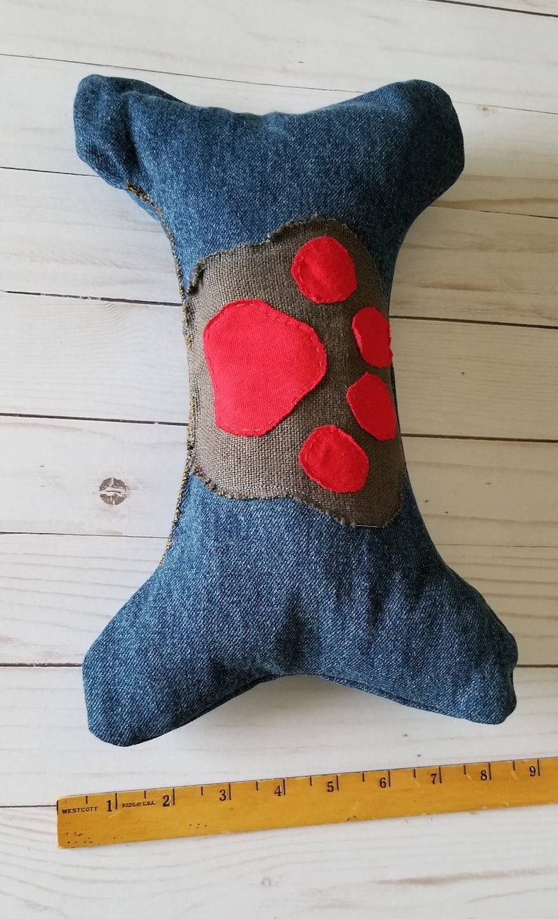 Bone Shaped Squeak Toy Big Dog Toys Large Squeak Toy Upholstery Pillow Squeak Toy Dog Lovers Dog Party Ready to Ship