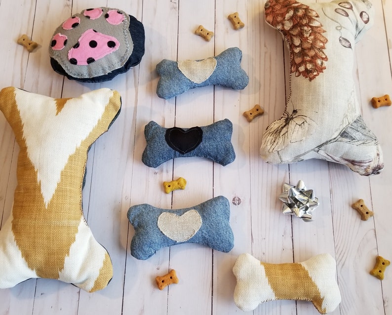 Bone Shaped Squeak Toy Big Dog Toys Large Squeak Toy Upholstery Pillow Squeak Toy Dog Lovers Dog Party Ready to Ship