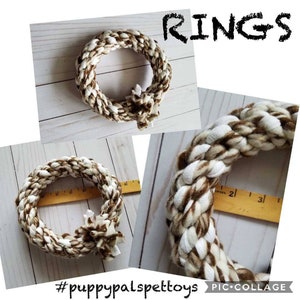 Dog Tug Ring - Durable Dog Toy - Strong Dog Ring- Frisbee Ring - Repurposed Fabric - Interactive Dog Toy - Dental Care Ring for Dogs