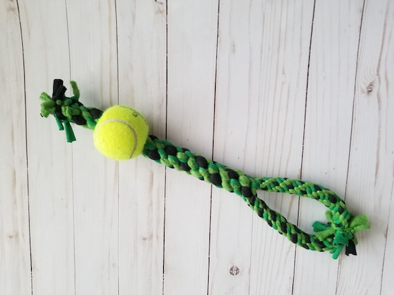 tennis ball rope dog toy
