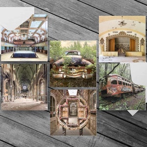 Biglietti d'auguri quadrati - Serie Reliquie abbandonate dell'America - Set di 6 biglietti (Esplorazione urbana e Fotografia Urbex Arte Urbex Regalo vuoto)