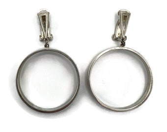 Silver Circle Dangle Earrings