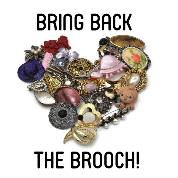 Brooch Mystery Pack, Vintage Brooches, Gifts for Her, Bring Back the Brooch, Mystery box