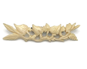 Art Deco Carved Celluloid Brooch