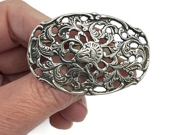 835 Silver Floral Brooch