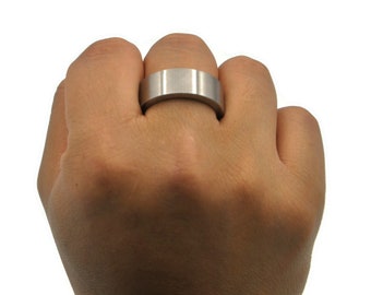 Bold Stainless Steel Men's Ring, Gift for Man, Classic Steel Band Ring