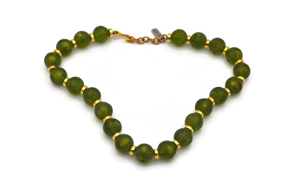 Yves Saint Laurent Green Lucite Necklace, 1970's,… - image 1