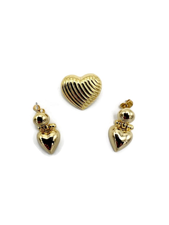 Vintage Brooch and Earrings Jewelry Set - image 1