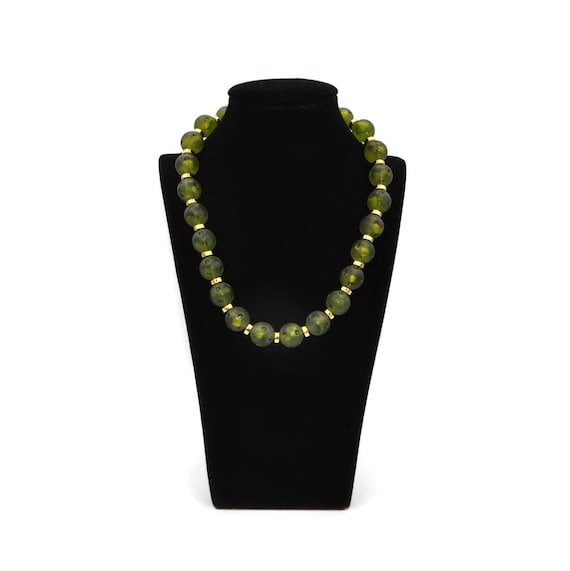 Yves Saint Laurent Green Lucite Necklace, 1970's,… - image 4